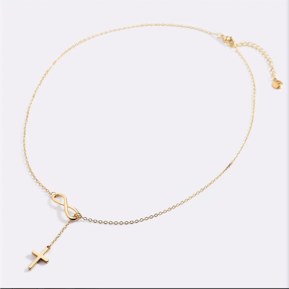 Gold Infinity Cross Necklace - Picture 11 of 16